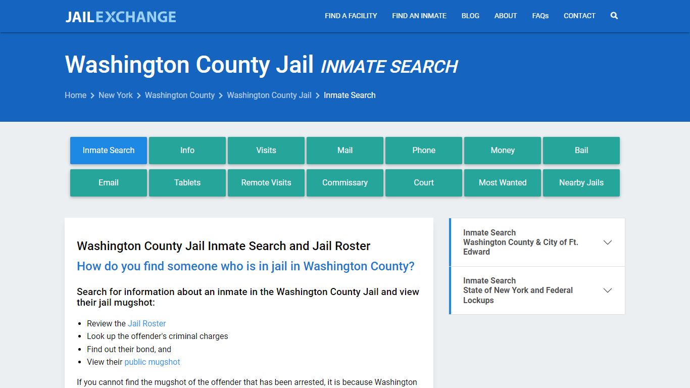 Inmate Search: Roster & Mugshots - Washington County Jail, NY